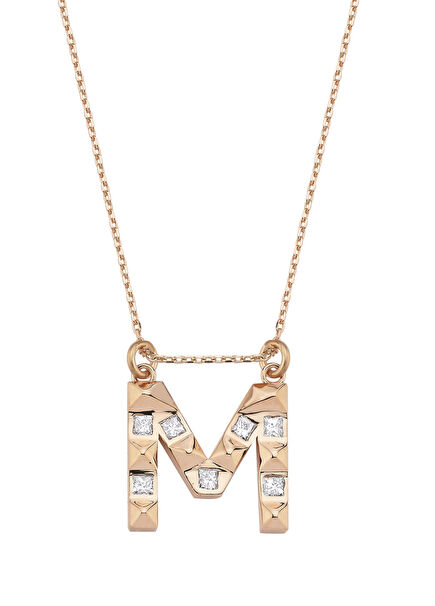 Diamond Detail Womens Gold Necklace